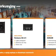 Trzy automaty perkusyjne: Korg Drumlogue, Erica Synths Perkons HD-01 i Digitech SDRUM. Wybierz swój idealny sprzęt do tworzenia rytmów.