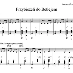 Nuty kolędy "Przybieżeli do Betlejem" z akordami.