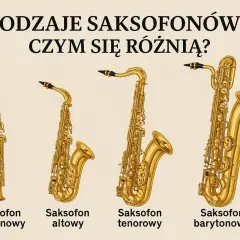 Różne rodzaje saksofonów: sopranowy, altowy, tenorowy i barytonowy, prezentują odmienne rozmiary i kształty, każdy z nich oferuje unikalne brzmienie.